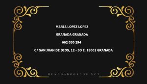 abogado Maria Lopez Lopez en la localidad de Granada