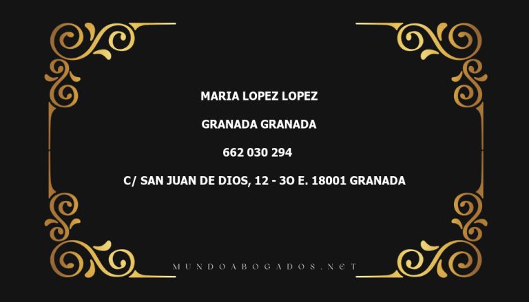 abogado Maria Lopez Lopez en la localidad de Granada