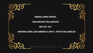 abogado Maria Lopez Nistal en la localidad de Valladolid