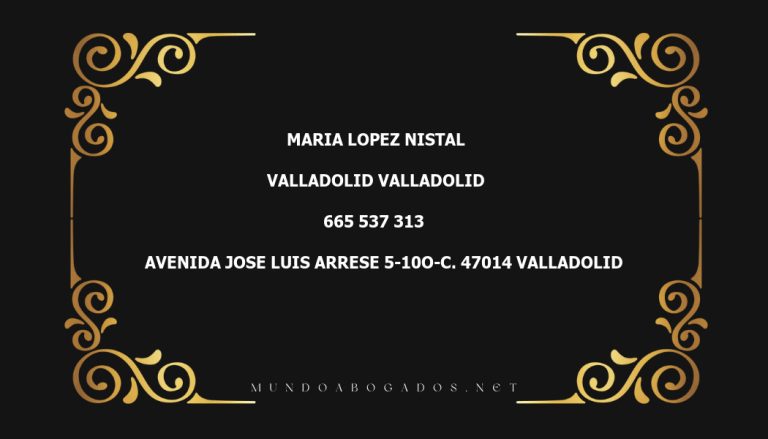 abogado Maria Lopez Nistal en la localidad de Valladolid