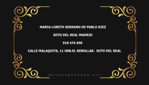 abogado Maria Loreto Serrano De Pablo Diez en la localidad de Soto del Real