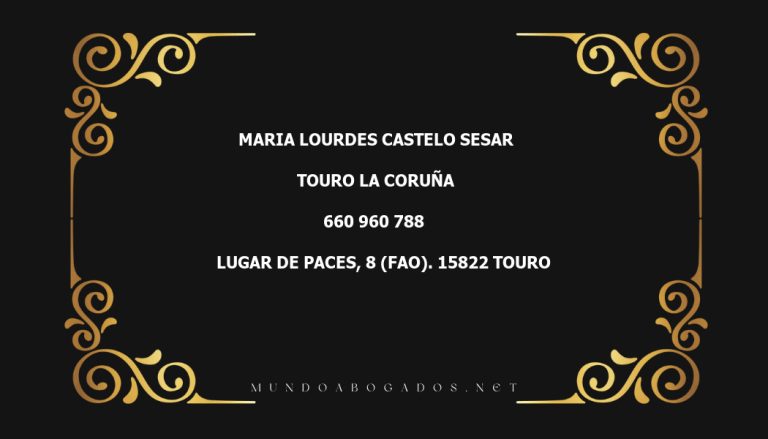 abogado Maria Lourdes Castelo Sesar en la localidad de Touro