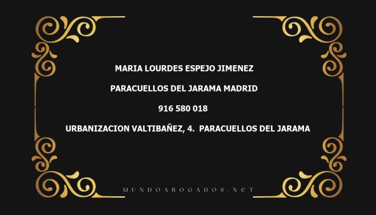 abogado Maria Lourdes Espejo Jimenez en la localidad de Paracuellos del Jarama