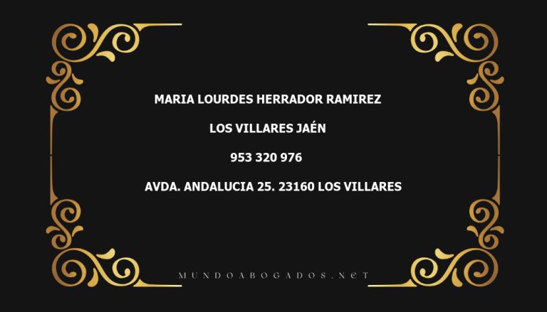 abogado Maria Lourdes Herrador Ramirez en la localidad de Los Villares