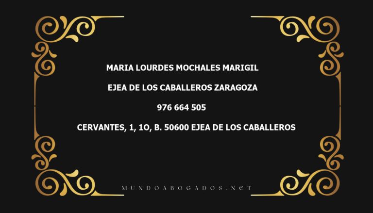 abogado Maria Lourdes Mochales Marigil en la localidad de Ejea de los Caballeros