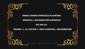 abogado Maria Lourdes Odriozola Alcantara en la localidad de Donostia / San Sebastián