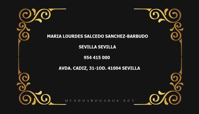 abogado Maria Lourdes Salcedo Sanchez-Barbudo en la localidad de Sevilla