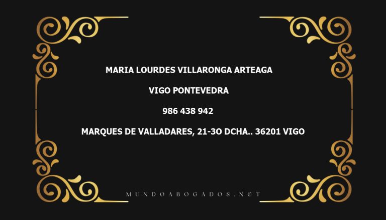 abogado Maria Lourdes Villaronga Arteaga en la localidad de Vigo