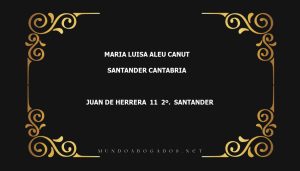 abogado Maria Luisa Aleu Canut en la localidad de Santander