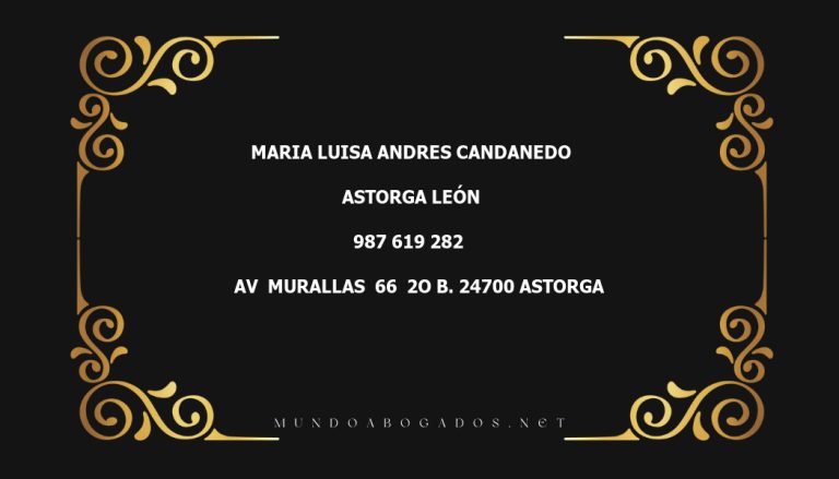 abogado Maria Luisa Andres Candanedo en la localidad de Astorga