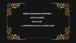 abogado Maria Luisa Barcelo Martinez en la localidad de Elche