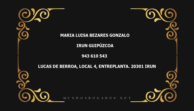 abogado Maria Luisa Bezares Gonzalo en la localidad de Irun