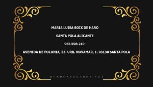 abogado Maria Luisa Boix De Haro en la localidad de Santa Pola