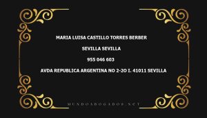 abogado Maria Luisa Castillo Torres Berber en la localidad de Sevilla