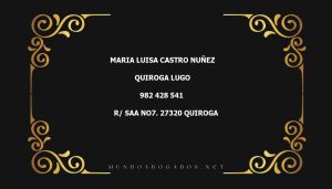 abogado Maria Luisa Castro Nuñez en la localidad de Quiroga