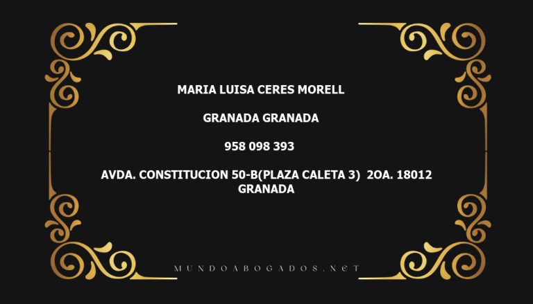 abogado Maria Luisa Ceres Morell en la localidad de Granada