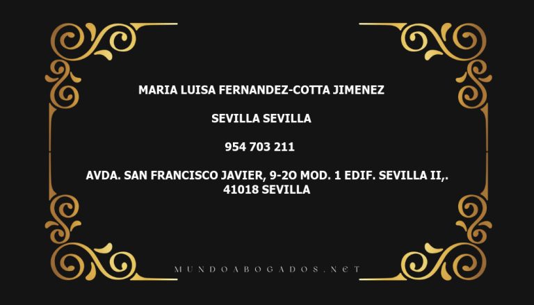 abogado Maria Luisa Fernandez-Cotta Jimenez en la localidad de Sevilla