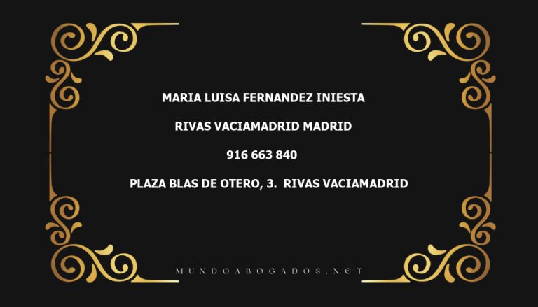 abogado Maria Luisa Fernandez Iniesta en la localidad de Rivas Vaciamadrid