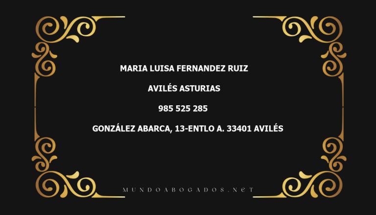 abogado Maria Luisa Fernandez Ruiz en la localidad de Avilés