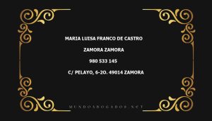 abogado Maria Luisa Franco De Castro en la localidad de Zamora