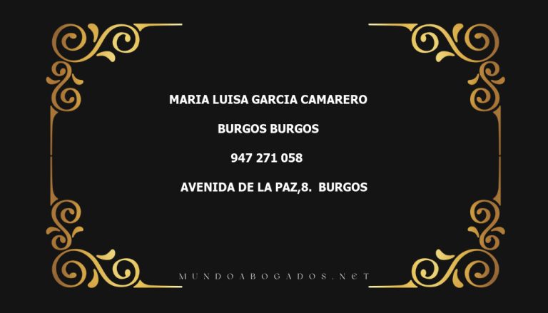 abogado Maria Luisa Garcia Camarero en la localidad de Burgos