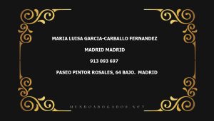 abogado Maria Luisa Garcia-Carballo Fernandez en la localidad de Madrid