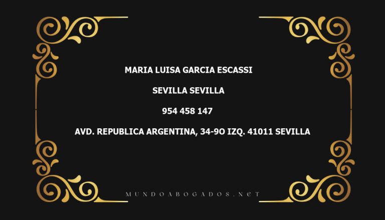 abogado Maria Luisa Garcia Escassi en la localidad de Sevilla