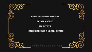 abogado Maria Luisa Gines Ortega en la localidad de Getafe