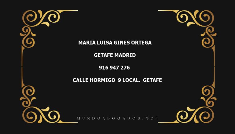 abogado Maria Luisa Gines Ortega en la localidad de Getafe