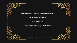 abogado Maria Luisa Gonzalez Cambronero en la localidad de Móstoles