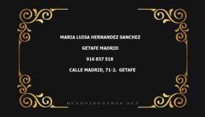 abogado Maria Luisa Hernandez Sanchez en la localidad de Getafe