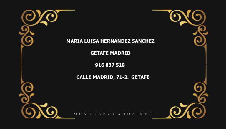 abogado Maria Luisa Hernandez Sanchez en la localidad de Getafe