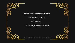 abogado Maria Luisa Melero Soriano en la localidad de Godella