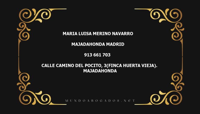 abogado Maria Luisa Merino Navarro en la localidad de Majadahonda