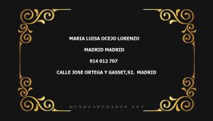 abogado Maria Luisa Ocejo Lorenzo en la localidad de Madrid