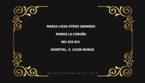 abogado Maria Luisa Otero Jamardo en la localidad de Muros