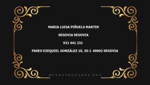 abogado Maria Luisa Piñuela Martin en la localidad de Segovia