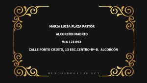 abogado Maria Luisa Plaza Pastor en la localidad de Alcorcón