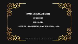 abogado Maria Luisa Prado Lence en la localidad de Lugo