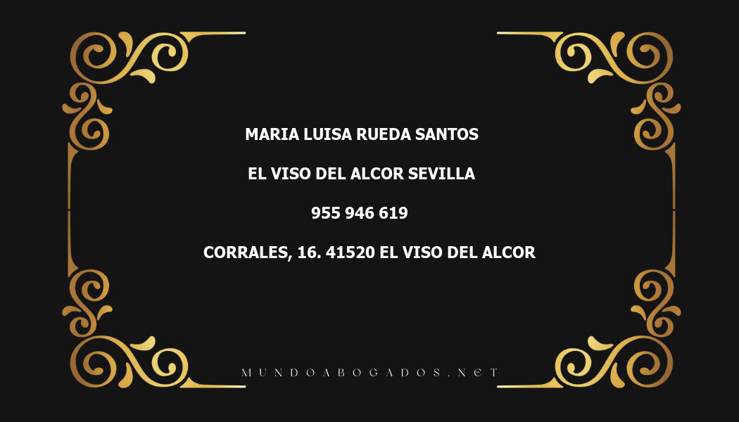 abogado Maria Luisa Rueda Santos en la localidad de El Viso del Alcor