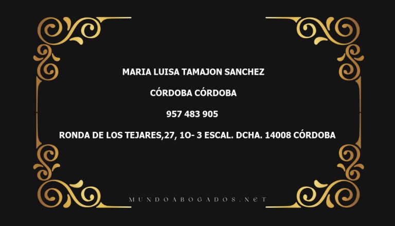 abogado Maria Luisa Tamajon Sanchez en la localidad de Córdoba