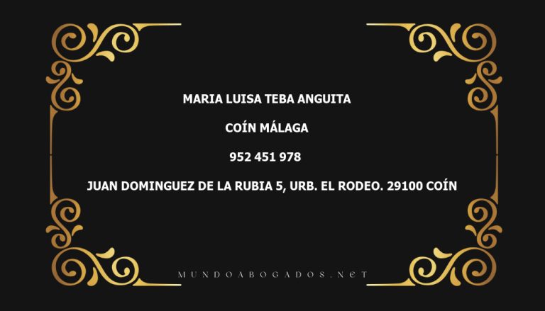 abogado Maria Luisa Teba Anguita en la localidad de Coín