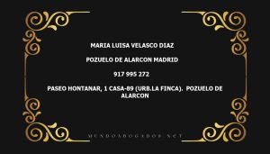 abogado Maria Luisa Velasco Diaz en la localidad de Pozuelo de Alarcon