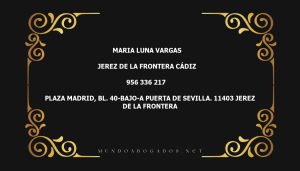 abogado Maria Luna Vargas en la localidad de Jerez de la Frontera