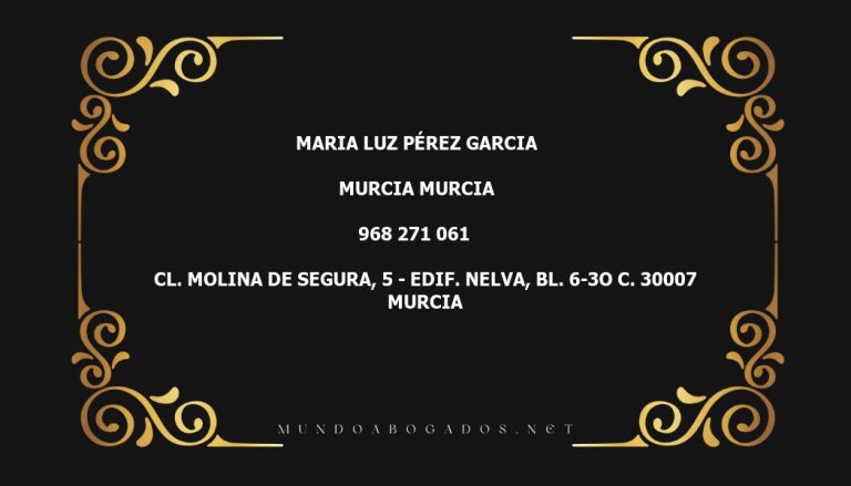 abogado Maria Luz Pérez Garcia en la localidad de Murcia