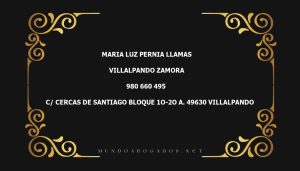 abogado Maria Luz Pernia Llamas en la localidad de Villalpando