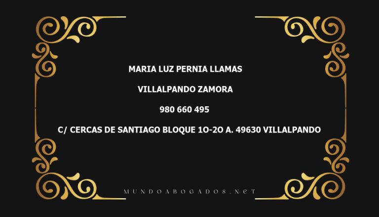 abogado Maria Luz Pernia Llamas en la localidad de Villalpando