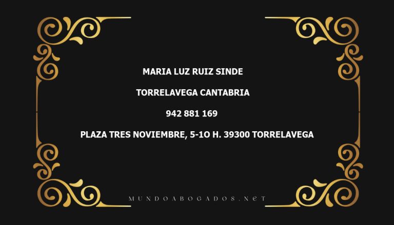 abogado Maria Luz Ruiz Sinde en la localidad de Torrelavega