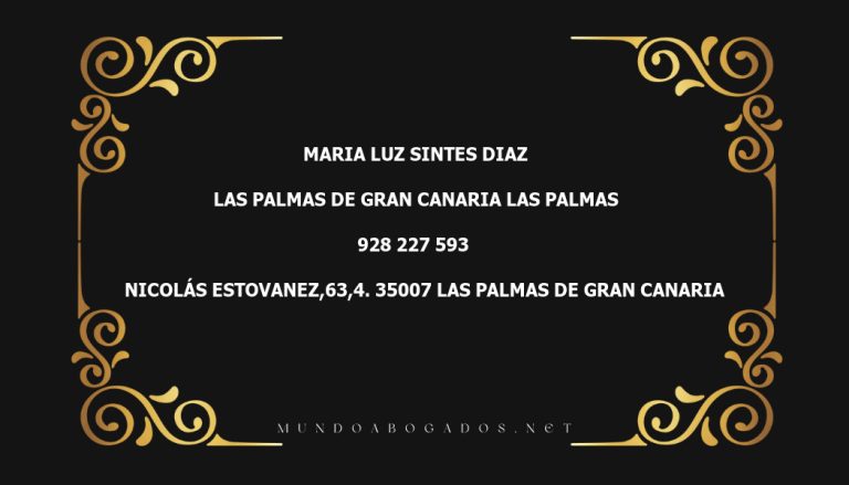 abogado Maria Luz Sintes Diaz en la localidad de Las Palmas de Gran Canaria