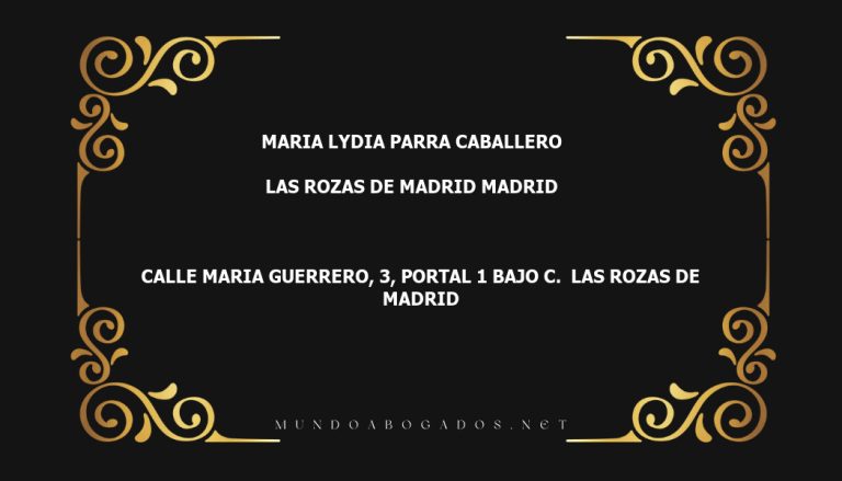 abogado Maria Lydia Parra Caballero en la localidad de Las Rozas de Madrid